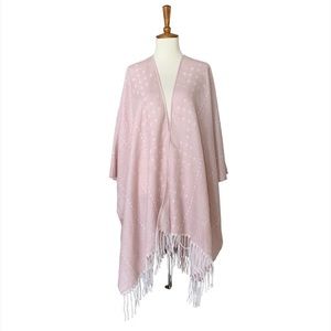 Gentle Fawn Fringe Shrug Kimono Size M/L Pink Cream